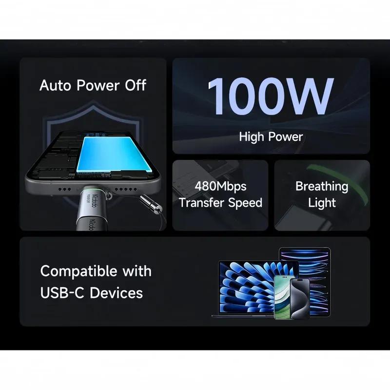 تبدیل Type-c مک دودو مدل Mcdodo OT-245  توان 100 وات سازگار با آیفون 15 image gallery