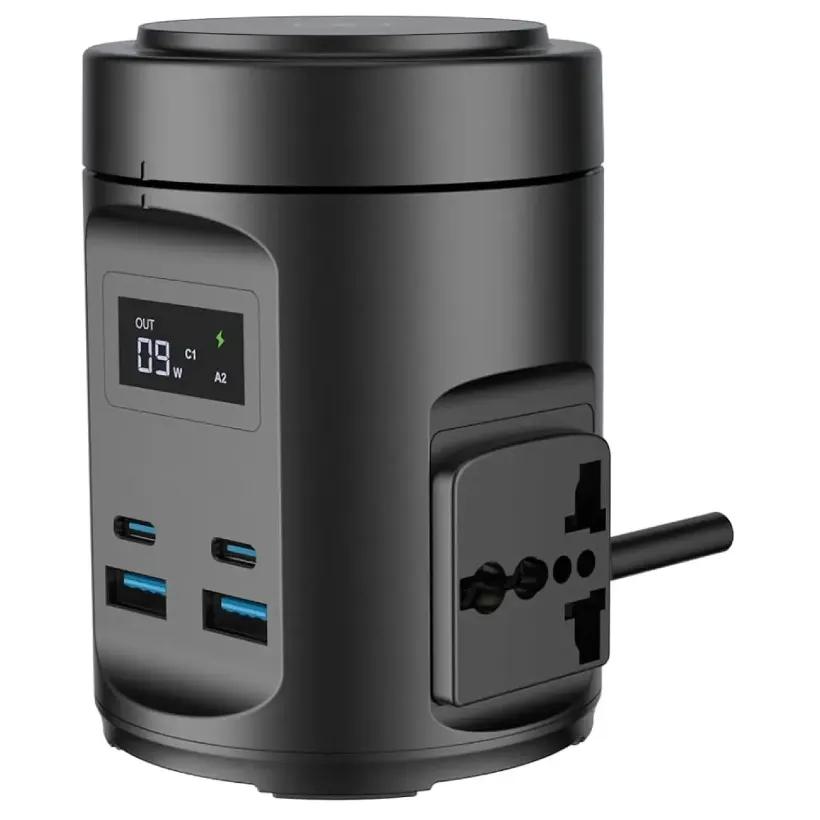 چند راهی برق و شارژر وایرلس مگ سیف پاورولوژی مدل  MagSafe Powerology Hub PWCUQC014 دارای 4 پورت image gallery