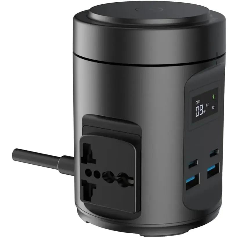 چند راهی برق و شارژر وایرلس مگ سیف پاورولوژی مدل  MagSafe Powerology Hub PWCUQC014 دارای 4 پورت image gallery