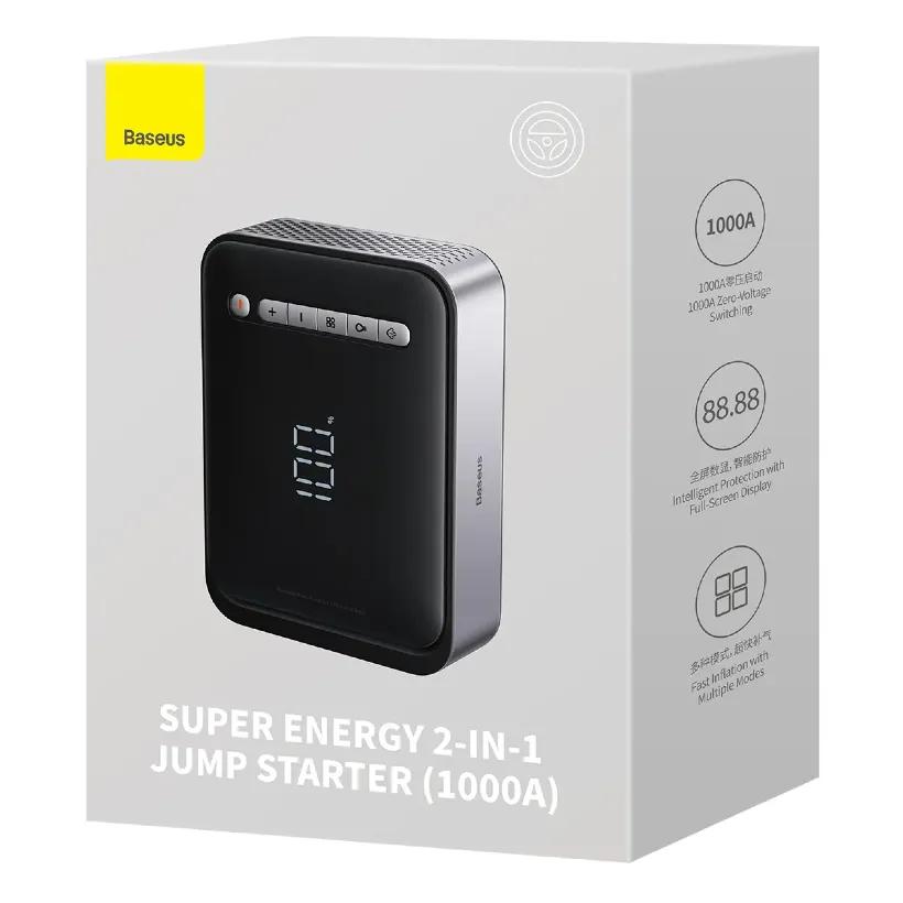 پاوربانک و کمپرسور باد و جامپ استارتر خودرو باسئوس مدل Baseus Super Energy CGCN000001 ظرفیت 8000 میلی آمپر image gallery