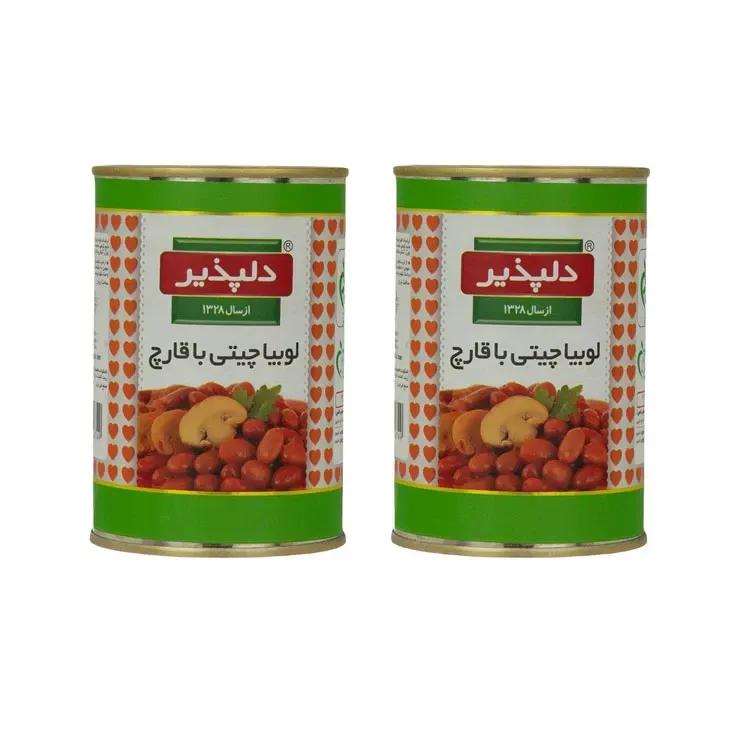 کنسرو لوبیا چیتی با قارچ دلپذیر وزن 420 گرمی (بسته 24 عددی) image gallery