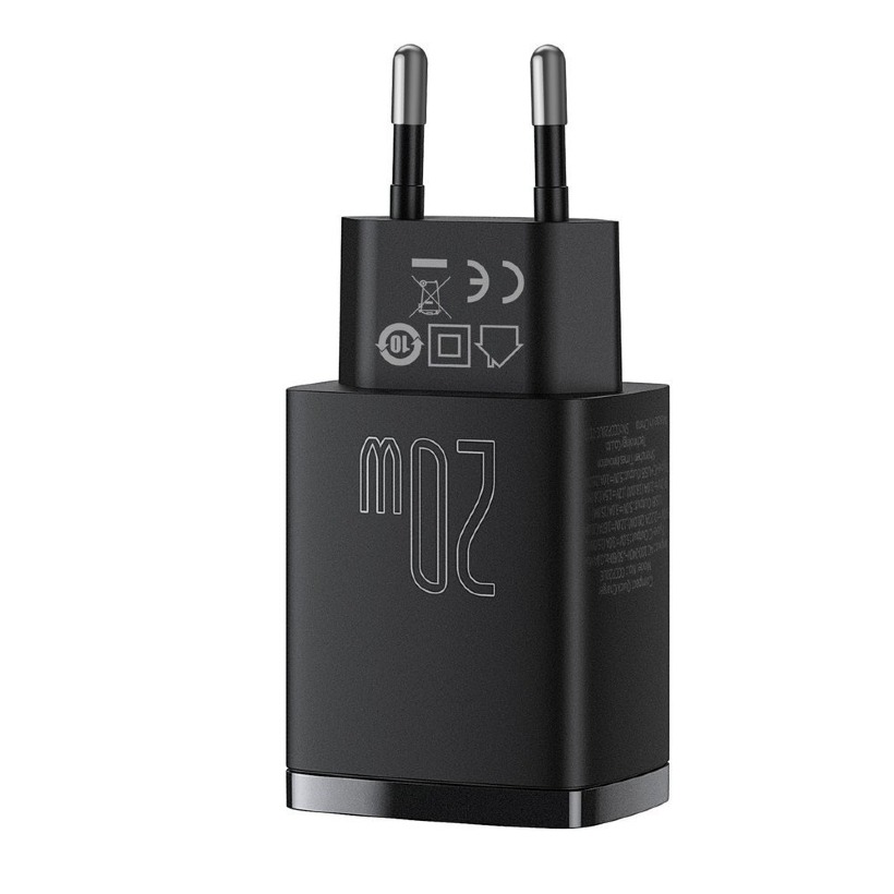 شارژر دیواری فست شارژ باسئوس مدل Compact Quick Charger U+C PD QC CCCP20UE CCXJ-B01 EU توان 20 وات