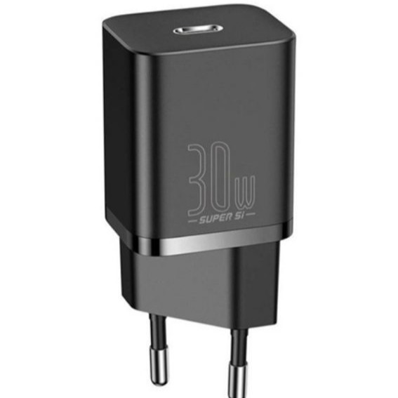 شارژر دیواری فست شارژ باسئوس مدل Super Si 1C 30W CCCJG30CE CCSUP-J01 EU توان 30 وات