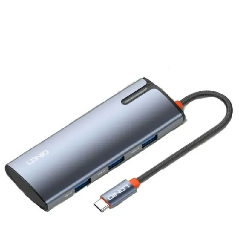 هاب 5 پورت تایپ سی الدینیو مدل LDNIO 5in1 Type-c Hub Adapter DS-15U توان 100 وات