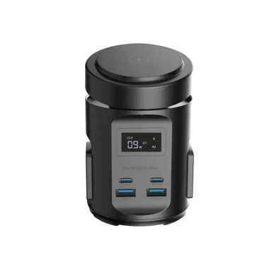 چند راهی برق و شارژر وایرلس مگ سیف پاورولوژی مدل  MagSafe Powerology Hub PWCUQC014 دارای 4 پورت