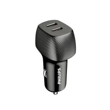 شارژر فندکی فیلیپس مدل Philips DLP5522C Dual Port USB-C Car Charger توان 60 وات