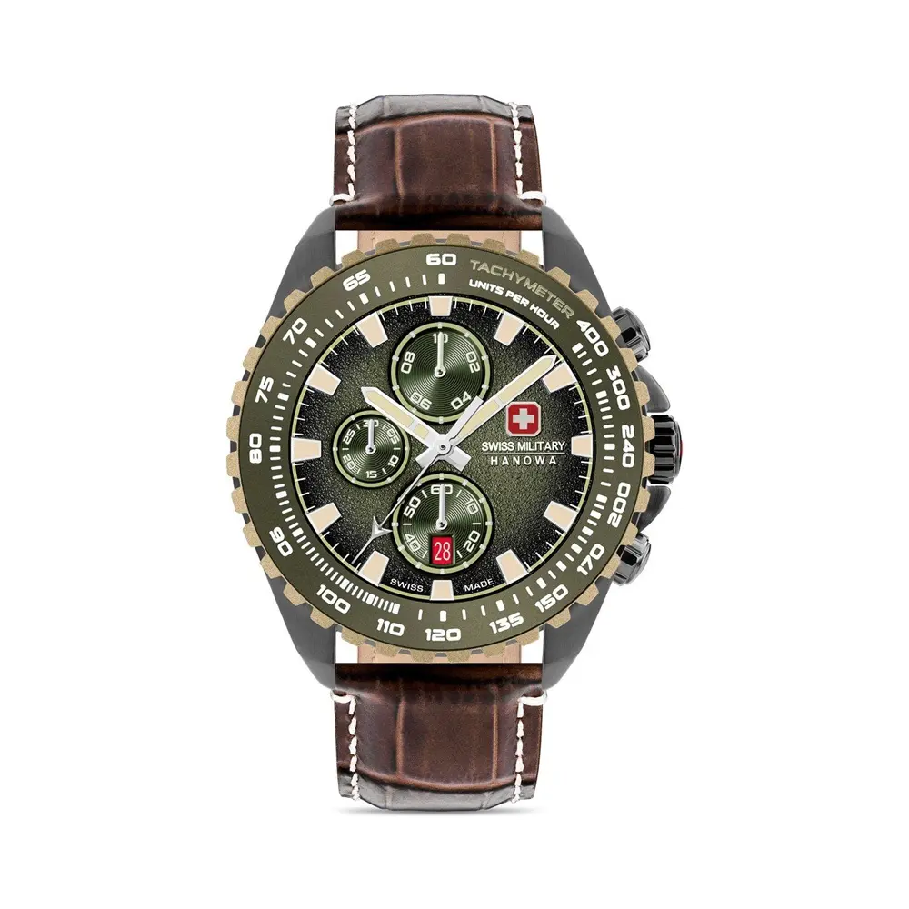 ساعت مردانه بند چرم سوئیس میلیتاری مدل Swiss Military SMWGC0001840